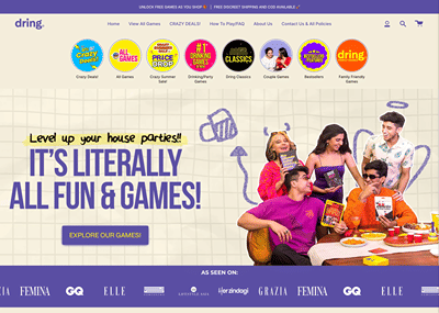 Dring: Shopify store revamp from client designs - E-Commerce