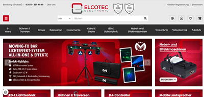 Onlineshop für Eventtechnik, LED und Tontechnik - Elcotec - E-commerce