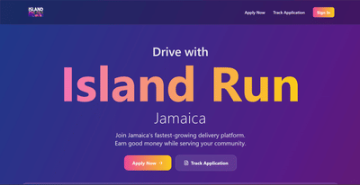 Island Run Driver Portal - Webseitengestaltung