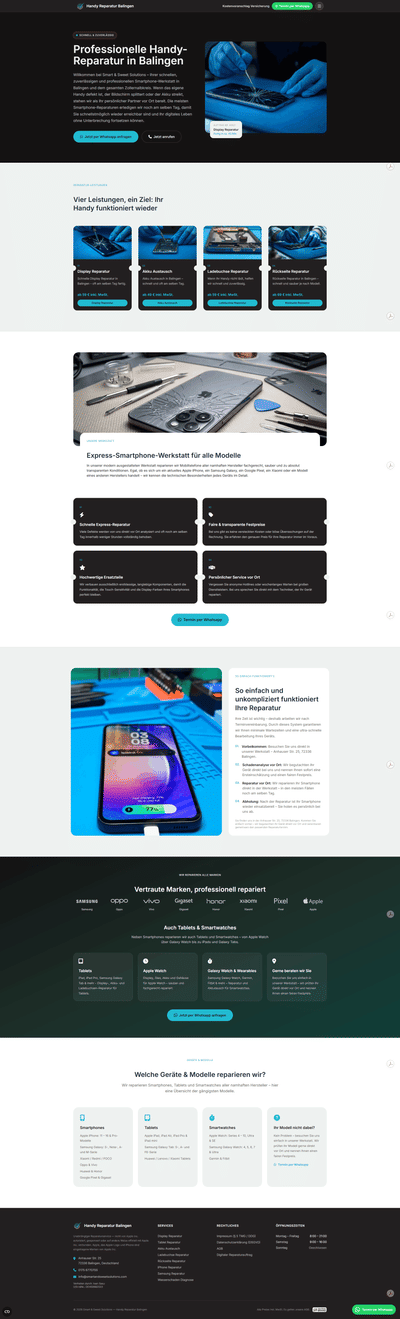Handy Reparatur Balingen - Headless WordPress & Astro Web Development - SEO