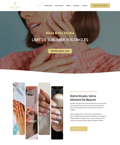 Website design with reservation system for a Nail Salon in Tanger - Webseitengestaltung