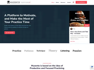 Muzento LearnDash Website - E-commerce