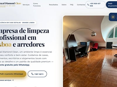 Website for a professional cleaning company in Lisbon - Website Creation