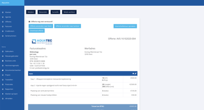 Aquatec web application - Application web
