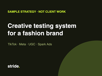 Sample strategy: TikTok and Meta creative testing for a fashion brand - Online Advertising