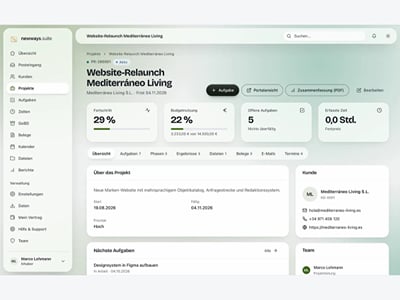 newways.suite: Kunden, Projekte und Abrechnung in einem System - Aplicación Web