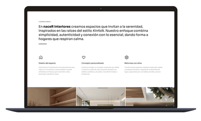 Diseño web alineado con la identidad de naceR Interiores - Creación de Sitios Web