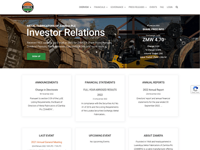 Investor Relations Portal - Application web