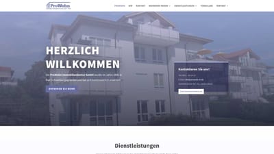 Webdesign & Webseite ProWohn - Création de site internet