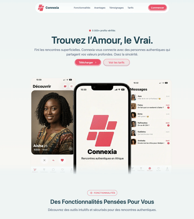 Développement d'Application Mobile de rencontre (Congo) - Application mobile