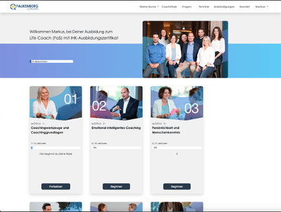 Coaching-CRM und Lern-App - Webanwendung