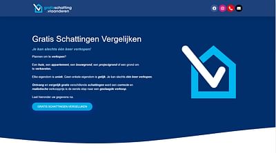 Landing-page voor Gratisschatting Vlaanderen - Ontwerp