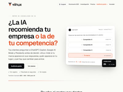vilnux: mide la visibilidad de una marca en buscadores de IA - Inteligencia Artificial