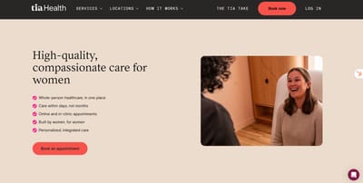 Tia – Women’s Holistic Health Platform (Virtual & In-Person Care) - Digitale Strategie