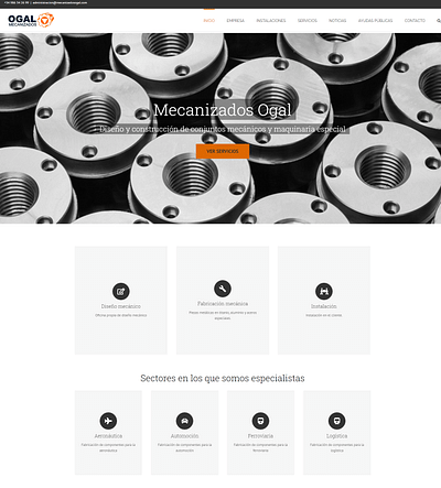 Desarrollo web Mecanizados Ogal - Creación de Sitios Web