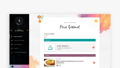 VenuSanz | Aplicación web Club Menú Saludable - Applicazione web