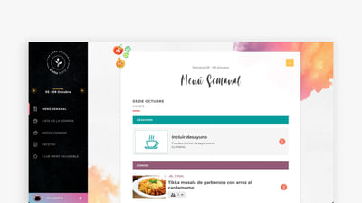 VenuSanz | Aplicación web Club Menú Saludable - Web Application