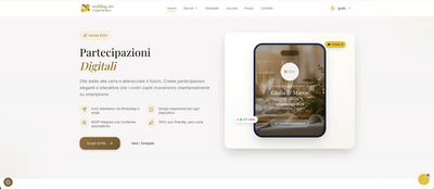 Wedding Site Experience - E-Commerce