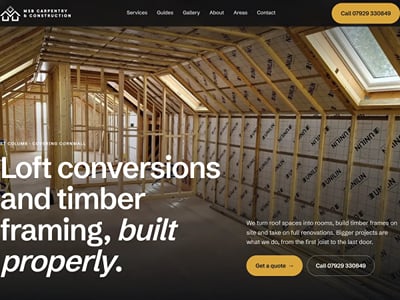 MSB Carpentry: carpentry website with service and guide pages - Website Creation
