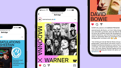 Social Media Design für Warner Music - Réseaux sociaux