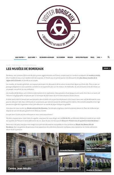 Création d'un site pour Bordeaux - Creación de Sitios Web