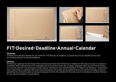 Desired Deadline Annual Calendar & Mailing - Werbung