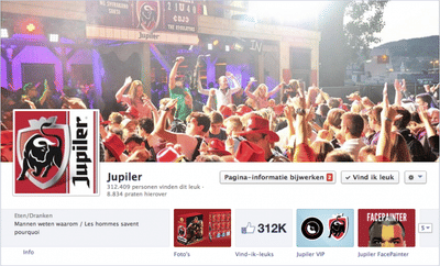 Jupiler Facebook page - Reclame