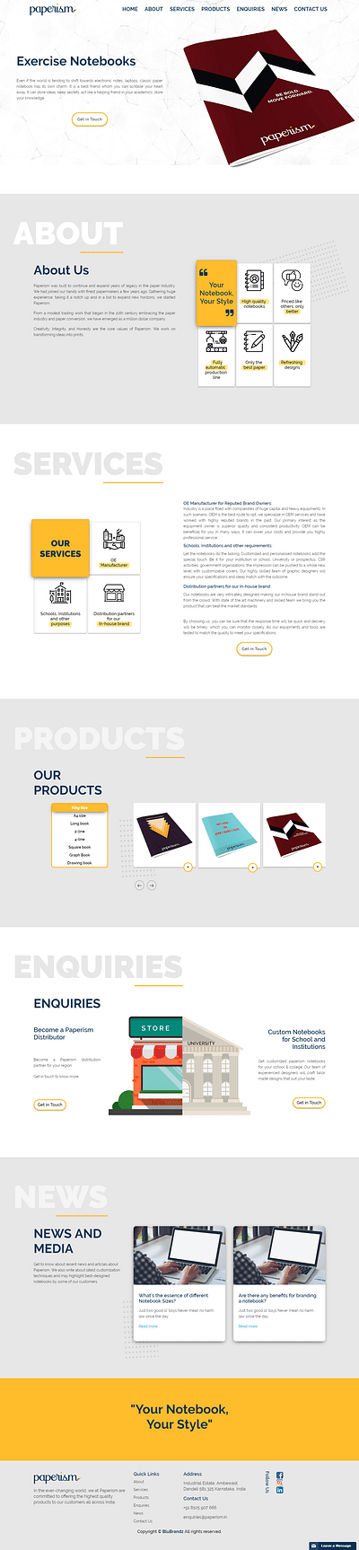 Website Designing for Paperism - Référencement naturel