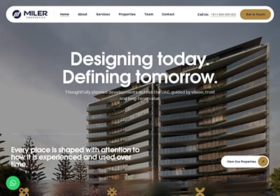 Corporate Real Estate Website for Miler Properties - Creación de Sitios Web
