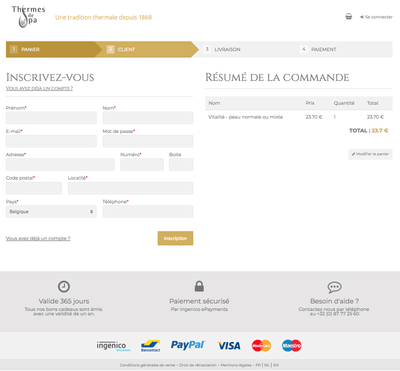 Thermes de Spa - E-commerce