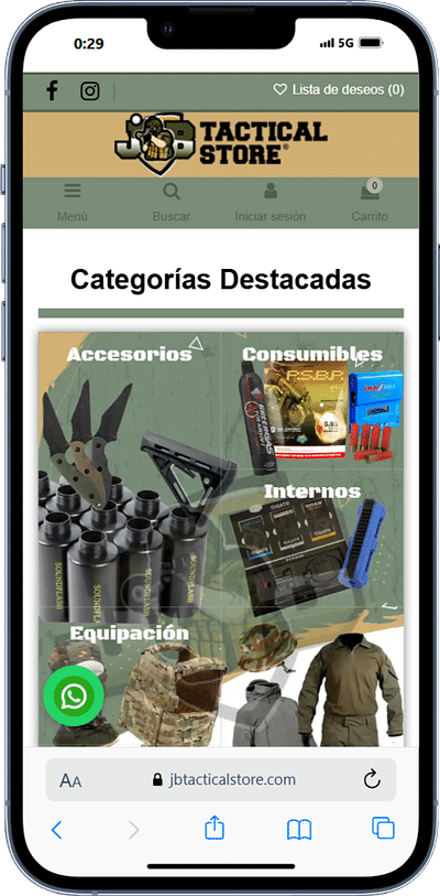 Jb Tactical Store - Creación de Sitios Web