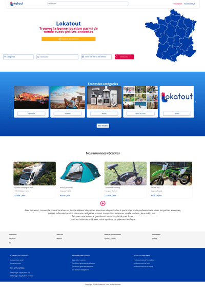 Marketplace de location entre particuliers - Application web