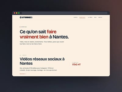 Studio BC — refonte du site d'une agence vidéo - Création de site internet