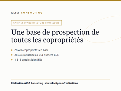 Une base de prospection de toutes les copropriétés - Software Entwicklung