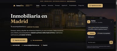 Demo: web inmobiliaria con agente IA y panel de propiedades - Application web