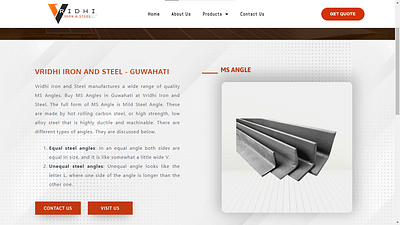 Vridhi Steel - Website - Création de site internet