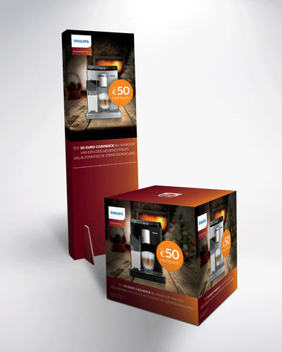 EOY Philips Espresso POS totem and cube - Design & graphisme