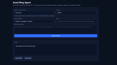 Agentes de contenidos para Grupo Ausol - Inteligencia Artificial