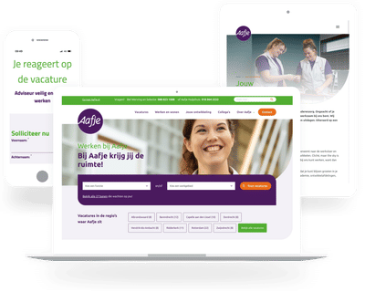 Ontwikkeling werken-bij website Aafje - Website Creation