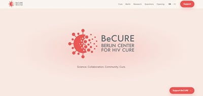 Bilingual landing page for the Berlin Center for HIV Cure - Website Creation