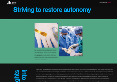 Website: Science and Medicine online magazine - Création de site internet