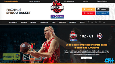 Renouvellement des sites - Spirou de Charleroi - Création de site internet