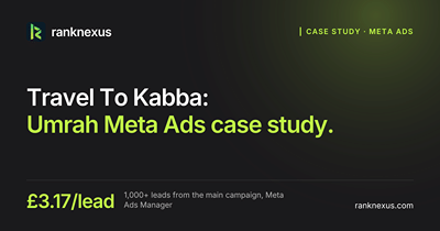 1,000+ Umrah leads at £3.17 each with Meta Ads - Social Media