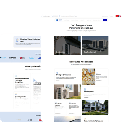 Coc Energies - Migration d'un site web vitrine vers Webflow + SEO - Création de site internet