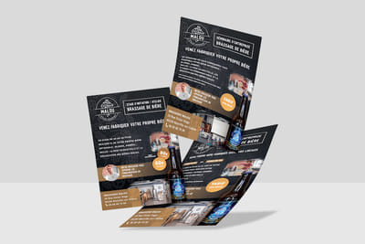 Flyers A5 (3 modèles) + Impression - Brasserie - Diseño Gráfico