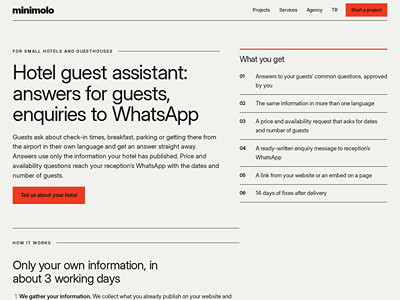 Hotel guest assistant (concept) - Web Application