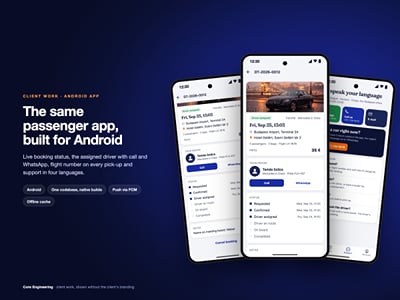 Passenger app for Android: live booking status - Application mobile