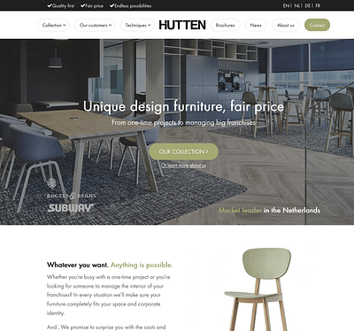 Vernieuwde website voor Hutten - Website Creatie