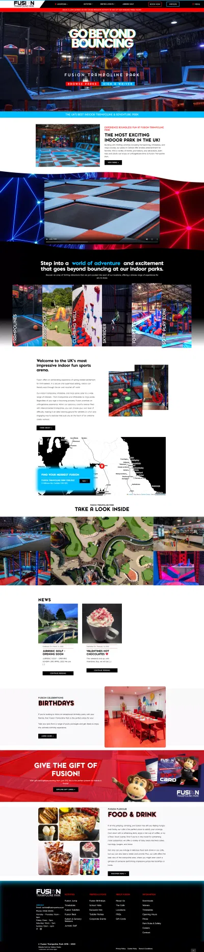 Fusion Parks Website - Website Creation