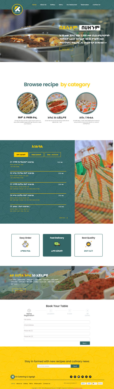 Website Redesign For Kt Foods Catering - Création de site internet